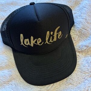 Mother Trucker & Co. Black Mesh Trucker Hat with Yellow Undervisor